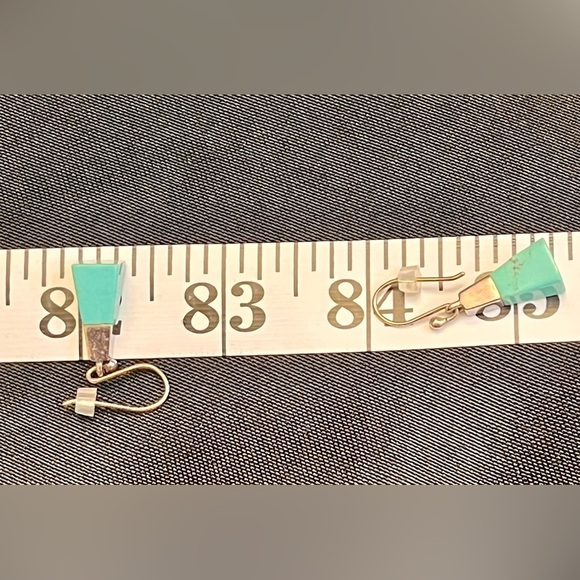 Sterling 925 Silver and Turquoise Dangle Earrings Native American Southwestern - Picture 6 of 8